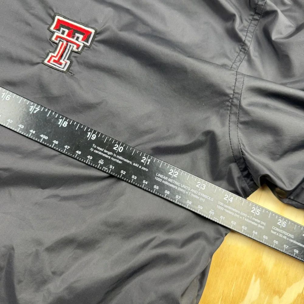 Vintage Texas Tech Red Raiders Windbreaker Pullover Mens Medium Black‎ V-Neck
